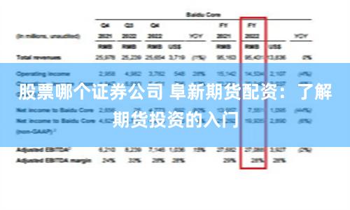 股票哪个证券公司 阜新期货配资：了解期货投资的入门