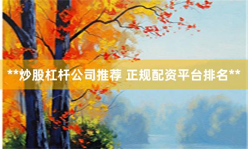 **炒股杠杆公司推荐 正规配资平台排名**